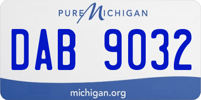 MI license plate DAB9032