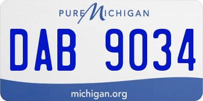 MI license plate DAB9034