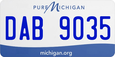 MI license plate DAB9035