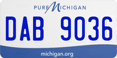 MI license plate DAB9036