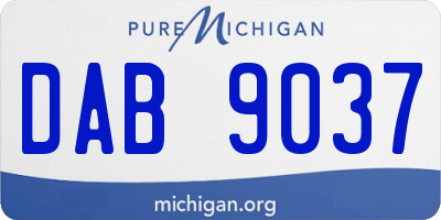 MI license plate DAB9037