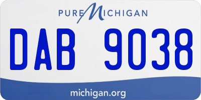 MI license plate DAB9038