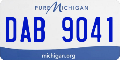 MI license plate DAB9041