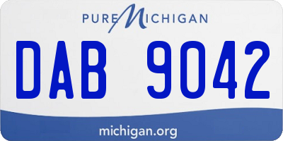 MI license plate DAB9042