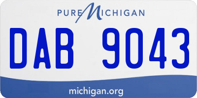 MI license plate DAB9043