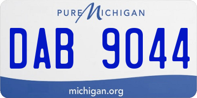 MI license plate DAB9044
