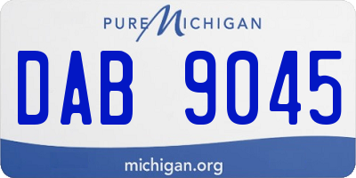 MI license plate DAB9045