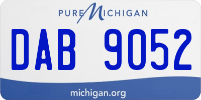 MI license plate DAB9052