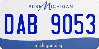 MI license plate DAB9053