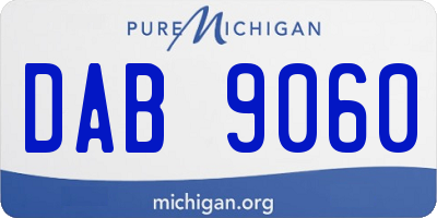 MI license plate DAB9060