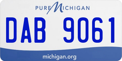 MI license plate DAB9061