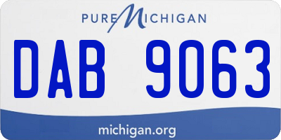 MI license plate DAB9063