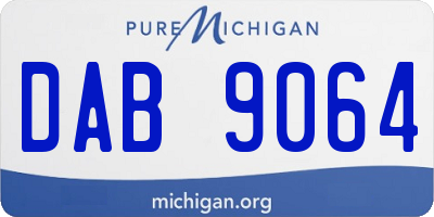 MI license plate DAB9064