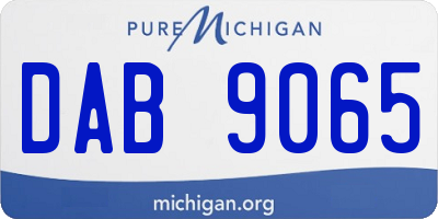 MI license plate DAB9065