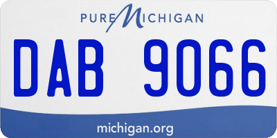 MI license plate DAB9066
