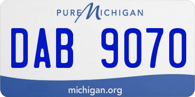 MI license plate DAB9070