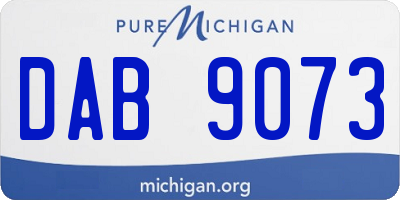 MI license plate DAB9073