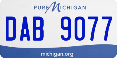 MI license plate DAB9077