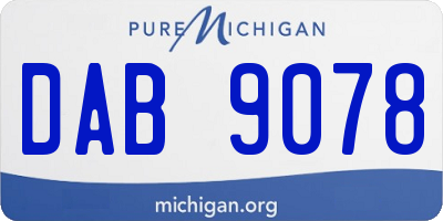 MI license plate DAB9078