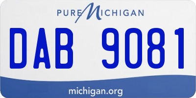 MI license plate DAB9081