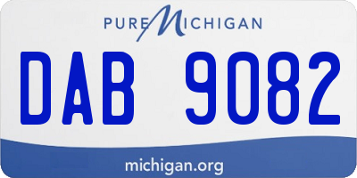 MI license plate DAB9082