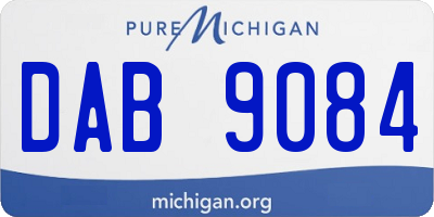 MI license plate DAB9084