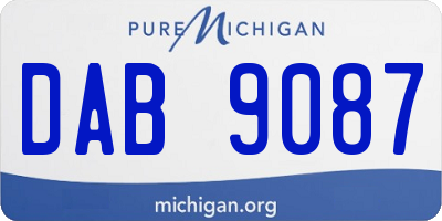 MI license plate DAB9087