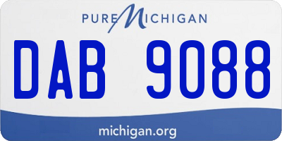 MI license plate DAB9088