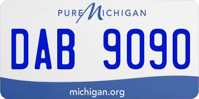 MI license plate DAB9090