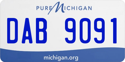 MI license plate DAB9091