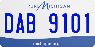 MI license plate DAB9101