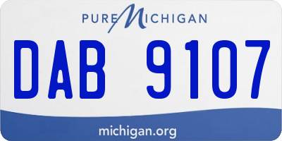 MI license plate DAB9107
