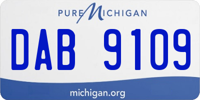 MI license plate DAB9109