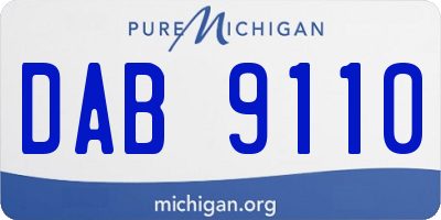 MI license plate DAB9110