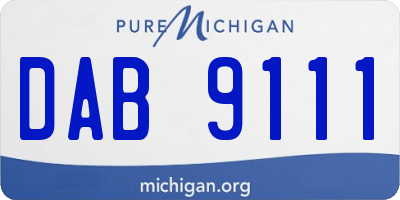 MI license plate DAB9111