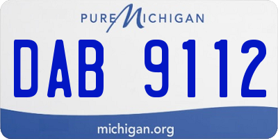 MI license plate DAB9112