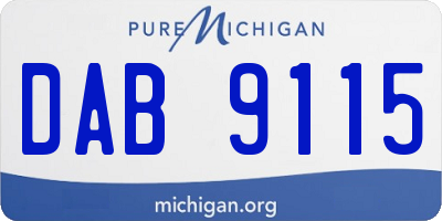 MI license plate DAB9115