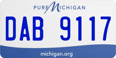 MI license plate DAB9117