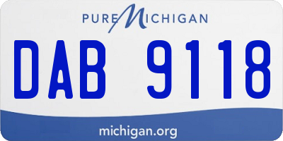 MI license plate DAB9118