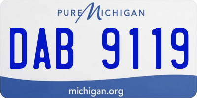 MI license plate DAB9119
