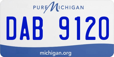 MI license plate DAB9120