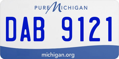 MI license plate DAB9121