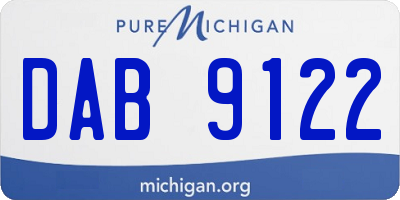 MI license plate DAB9122