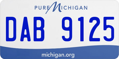 MI license plate DAB9125