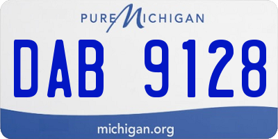 MI license plate DAB9128
