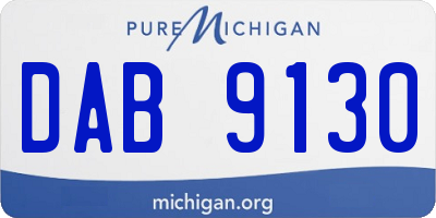 MI license plate DAB9130