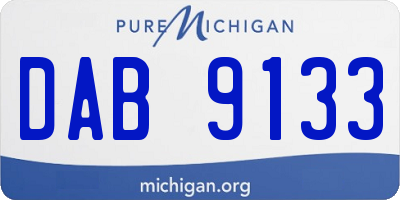 MI license plate DAB9133