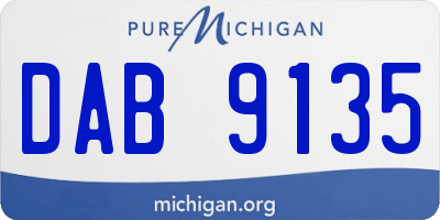 MI license plate DAB9135