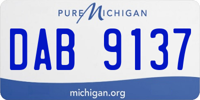 MI license plate DAB9137