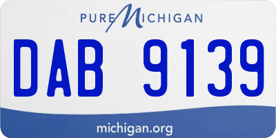 MI license plate DAB9139